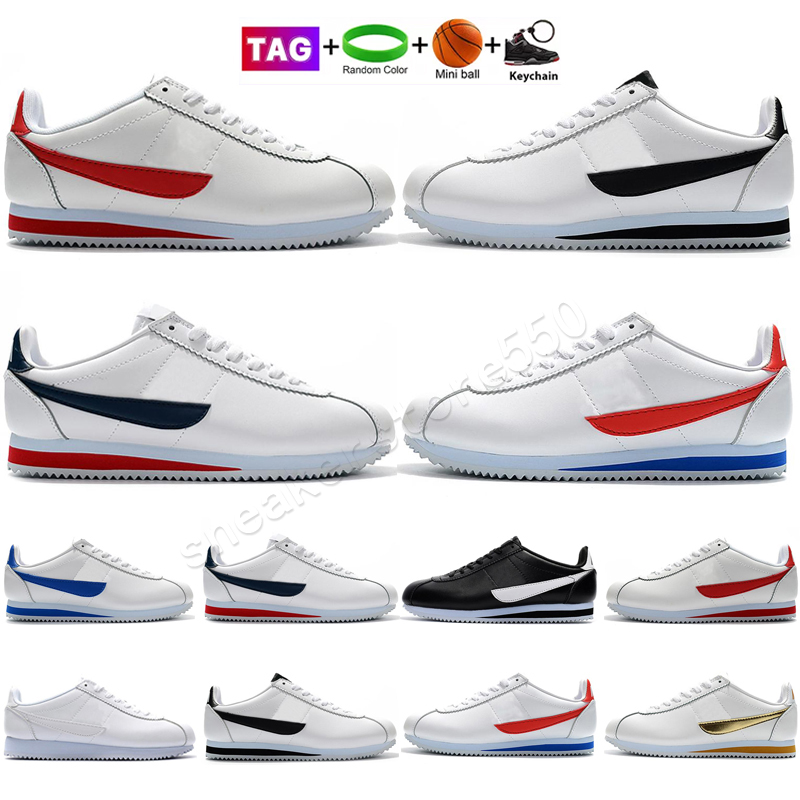 

Fashion Classic White Varsity Red Casual Shoes Basic Black Blue Lightweight Run Chaussures Cortezs Leather BT QS Outdoor sneakers SIZE 36-46, Color 5