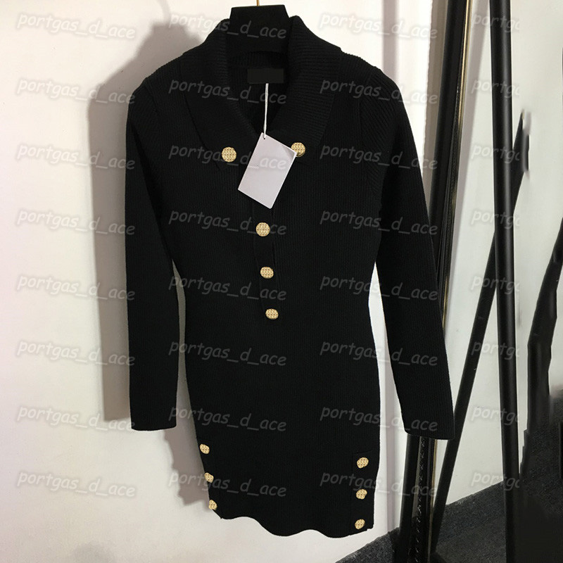 

Knit Womens Dress Slim Long Sleeve Dresses Trendy Street Style Casual Dress 3 Colors, Black with label #20227234