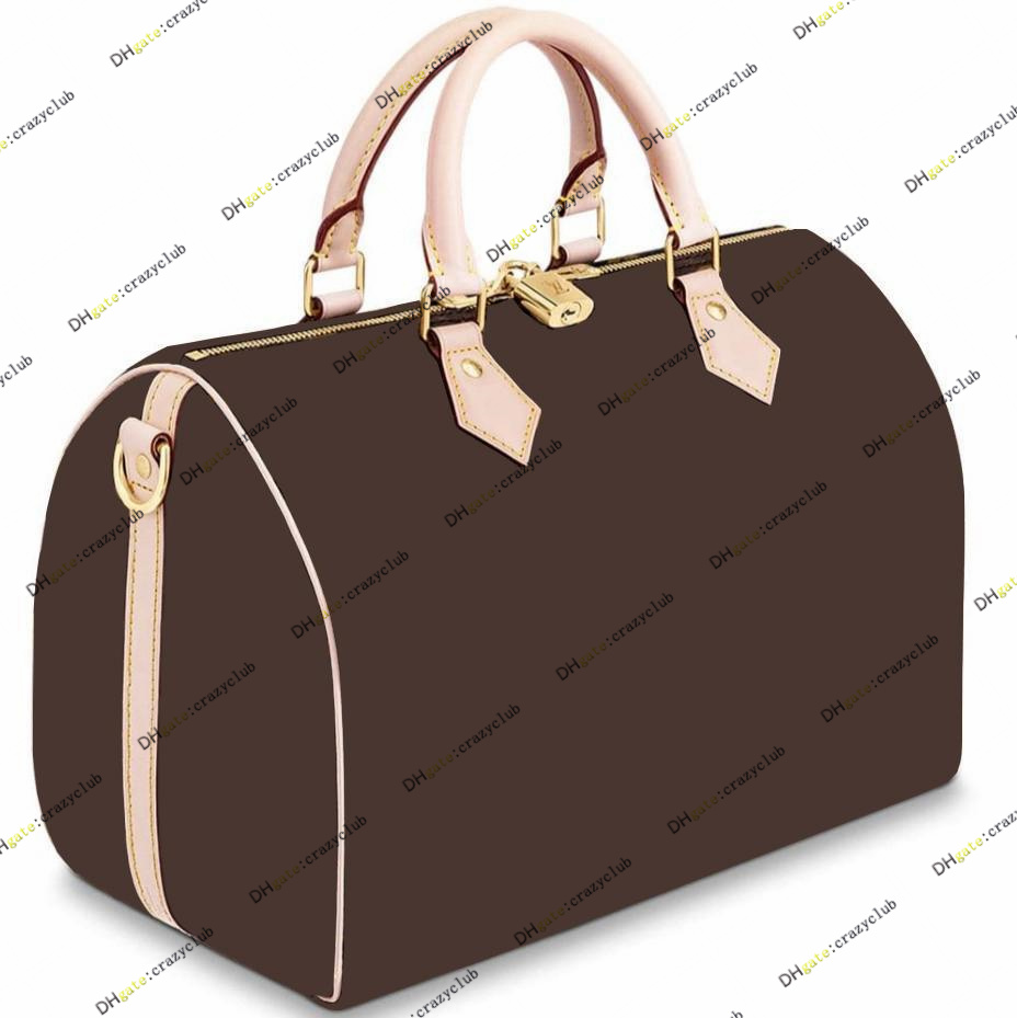 

LVs 30CM Speedy Luxury Designer Ladies Casual Handbag Shoulder Bags Crossbody M41112 N41368 N41373 3 Size 25 CM Boston Bag TOTE Purse Pouch louiseitys viutonity, Brown with brown flowers