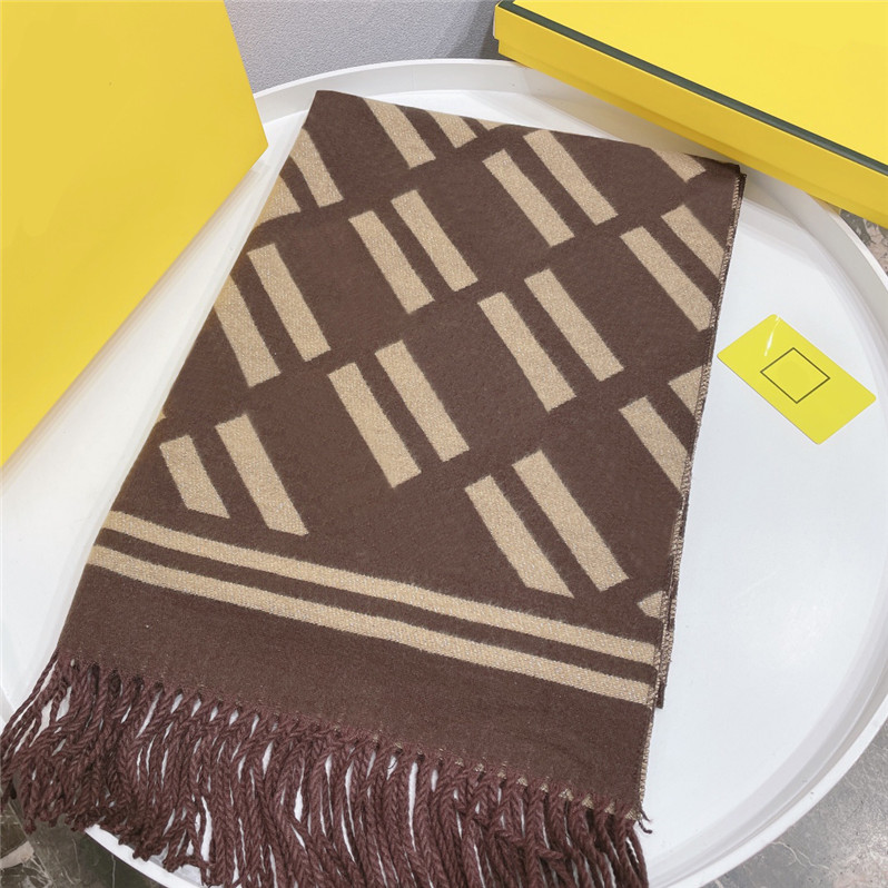 

Retro Letter Designer Scarves Women Long Tassel Scarf Winter Stripe Pattern Shawl Soft Thick Warm Shawls