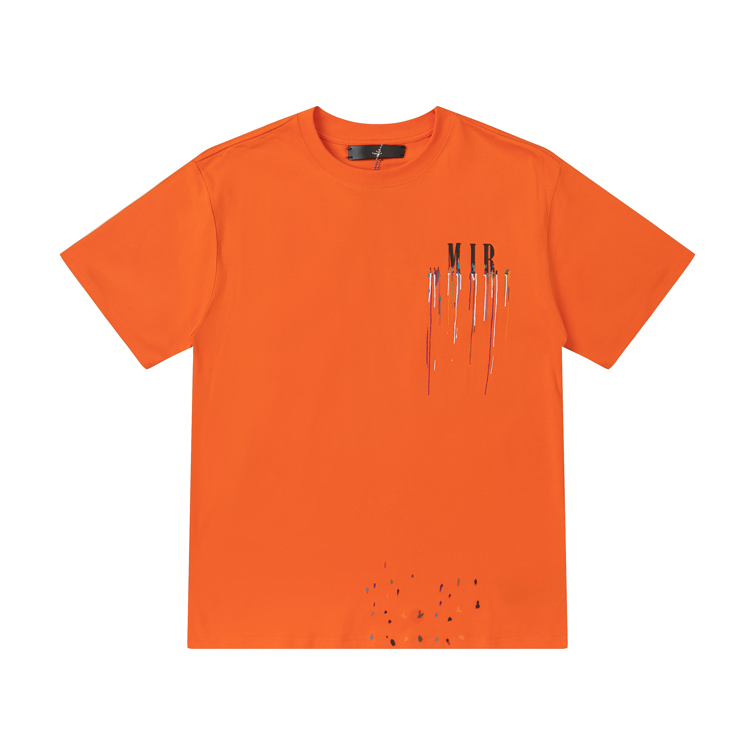 

2023 Fashion Designer Paint Drip Print t shirts Mens Women Casual Streetwear T-Shirts Crew Neck Cotton Black White Orange T-shirt European size S-XL