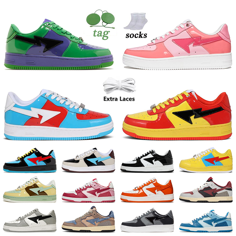 

Bapestas Shoes Blue Orange Designer Bapesta Shoe Color Camo Combo Pink Platform Sneakers Women Mens Fashion Luxury Grey ABC Sk8 Sta Baped Outdoor Sports Trainers, B42 abc camo blue 36-45