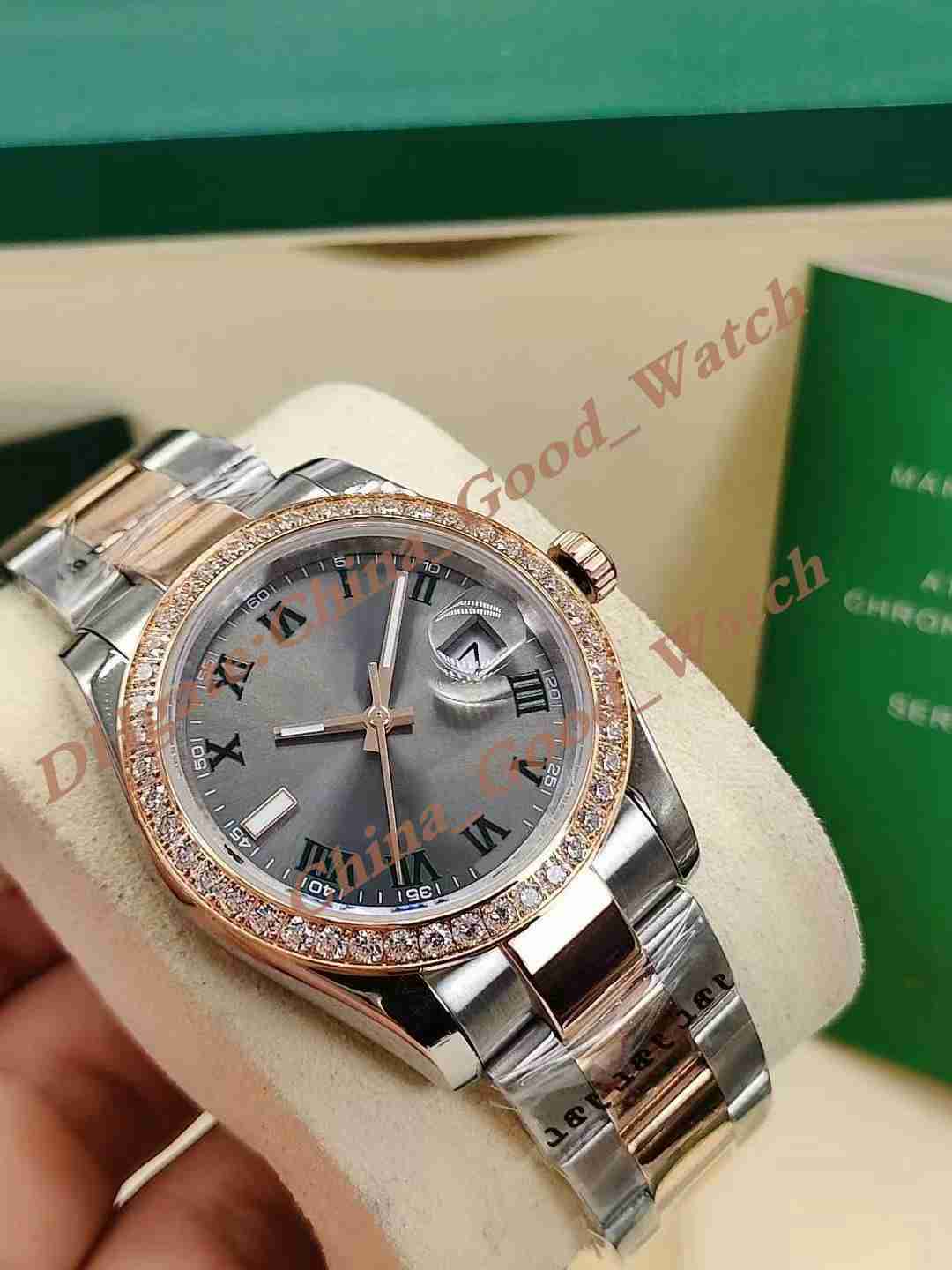 

41mm Watches For Men Watch Men's Automatic 2813 Movement Rose Gold Steel Bracelet Diamond bezel Wimbledon 126333 Wristwatches sapphire Original box