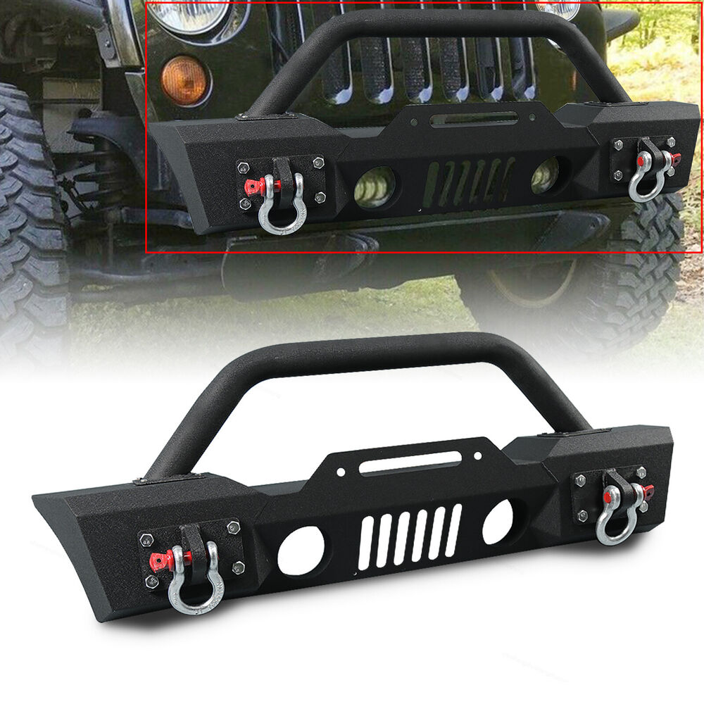 

tr4 stem Fit for 2007-2018 Jeep Wrangler JK Black Front Bumper with Fog Lights Hole