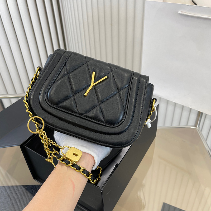 

Luxurys Designers women Bags Classic chain Shoulder Bag Long envelope handbags Vintage fine leather wallet Business messenger purse versatile good, Black