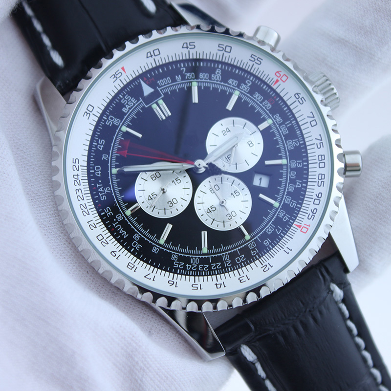 Fashion small three needle chronograph watch waterproof multi-functional men's mechanical watch glow-in-the-dark calendar-image-827199038