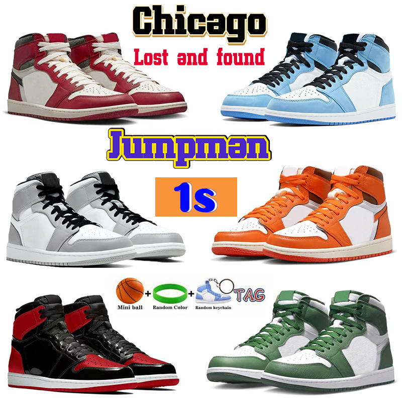 

Jumpman 1 1s Basketball Shoes Men Women Lost and Found Jorden High OG sneaker Chicago Starfish University Blue Bred Patent light smoke grey Mens Trainers Sneakers GAI, #48-packging