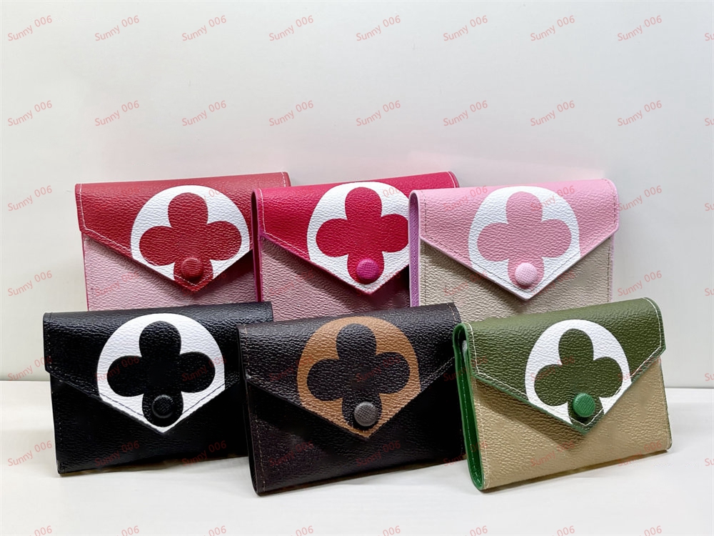 

Designer Wallets Luxury Purse Fashion Classic Coin Purse Women Short Wallet Folding Buckle Card Holder Multicolor Flower Design, Red