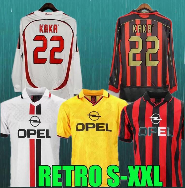 

Retro Soccer Jerseys long sleeve Kaka Baggio Maldini VAN BASTEN Pirlo Inzaghi Beckham Gullit Shevchenko Vintage Shirt Classic Kit 93 94 95 96 97 06 07 09 10 Ac MiLaNS, 15