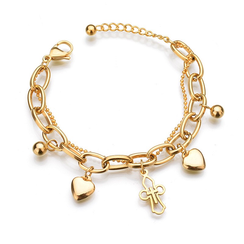 

fashion h bracelet designer bracelets for women clovers woman jewelry gold love bangle ice out custom chain jewellery luxurious charm Heart-shaped cross chains gift
