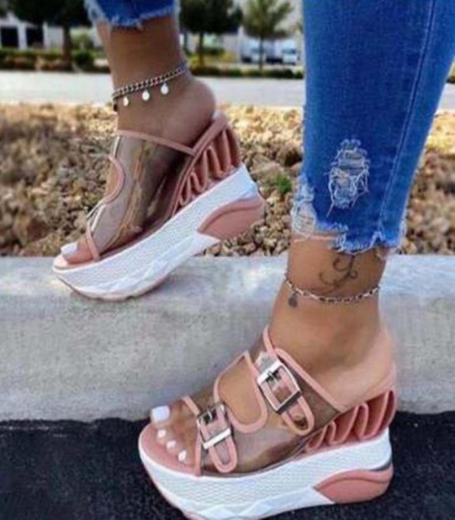 

Slippers Summer Sandals Women 2022 Womens Platform Wedges Shoes Clear Sandles Sandels For Female Sandalias6223583, Black