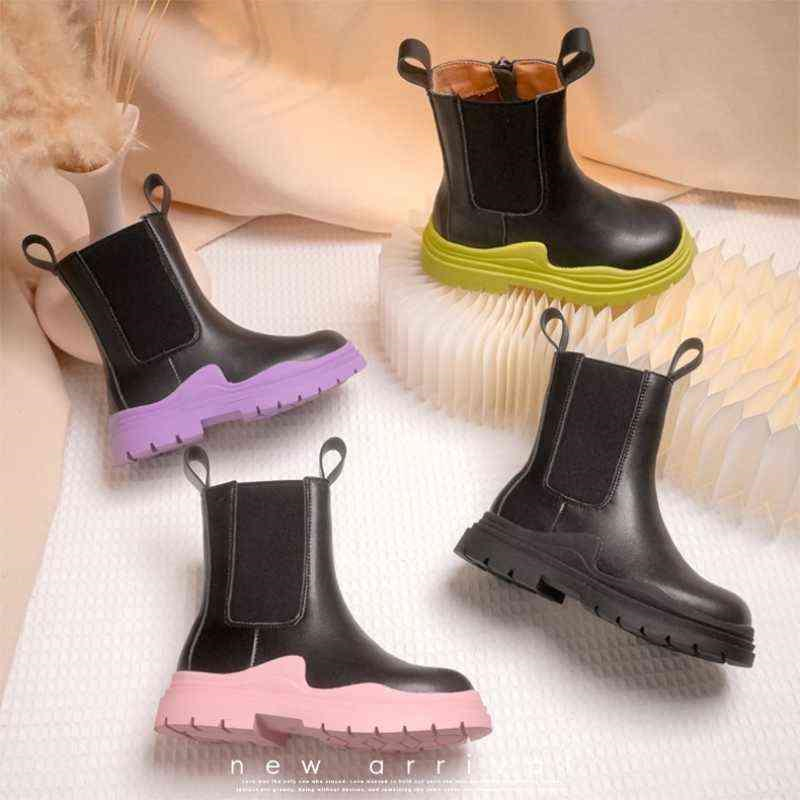 

kids Boots Chelsea Boots Girl Shoes Platform Y1227 Autumn Children Fashion Casual Ankle High Top Waterproof Thick Sole For Baby E3SA#, #2