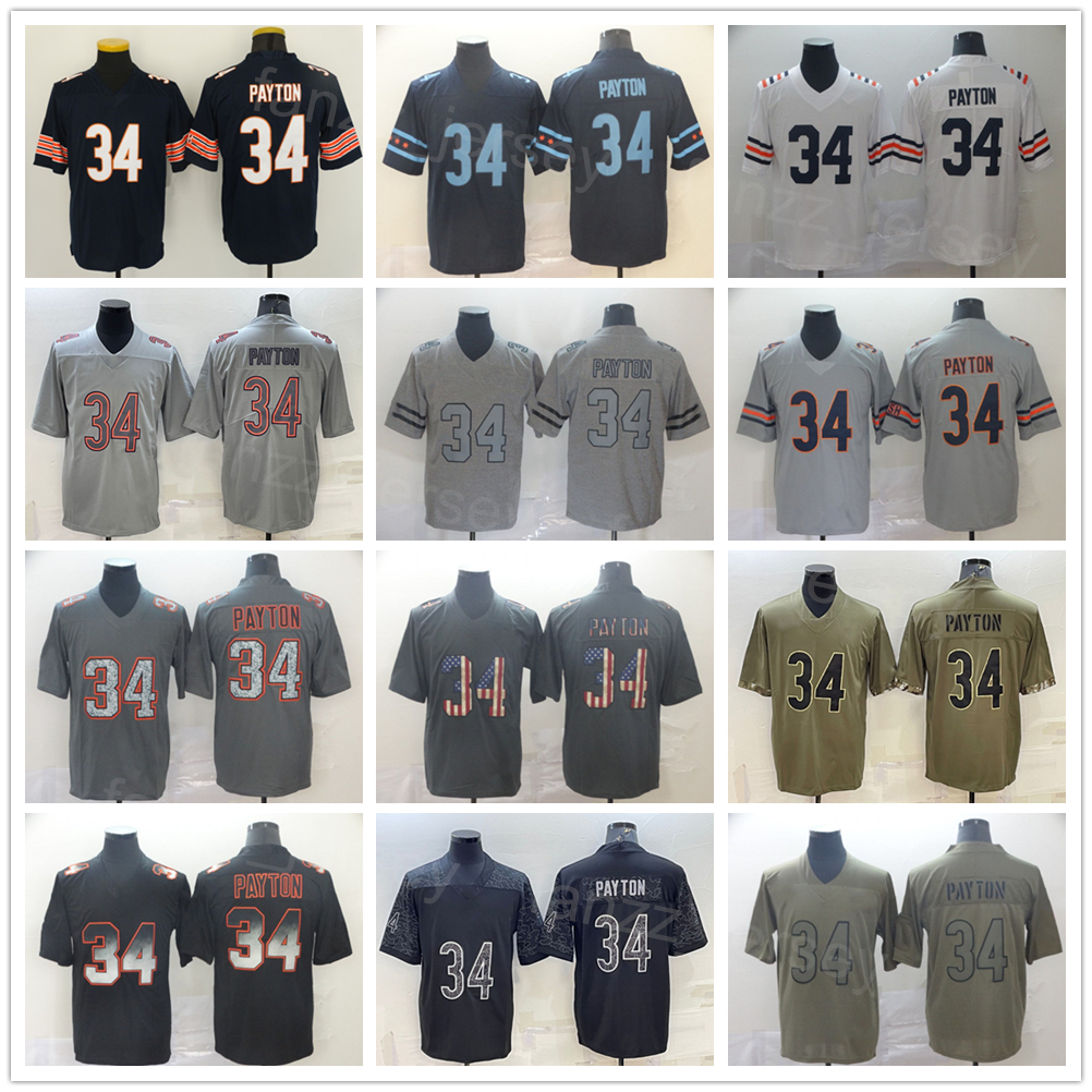 

Men Football 34 Walter Payton Jersey Rainbow Leopard Grain Hyphenation Goddess Shadow Flag Hemp Grey Drift Smoke Olive Salute To Service Camo For Sport Fans Uniform