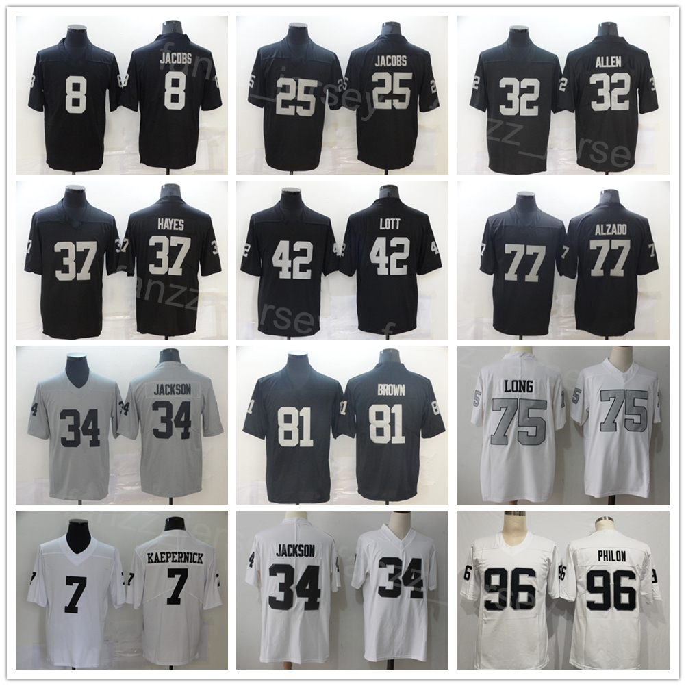 

Men Football 81 Tim Brown Jersey 39 Nate Hobbs 77 Lyle Alzado 12 Ken Stabler 15 Flores 16 Jim Plunkett 32 Marcus Allen 34 Bo Jackson 42 Ronnie Lott 75 Howie Long Uniform, White