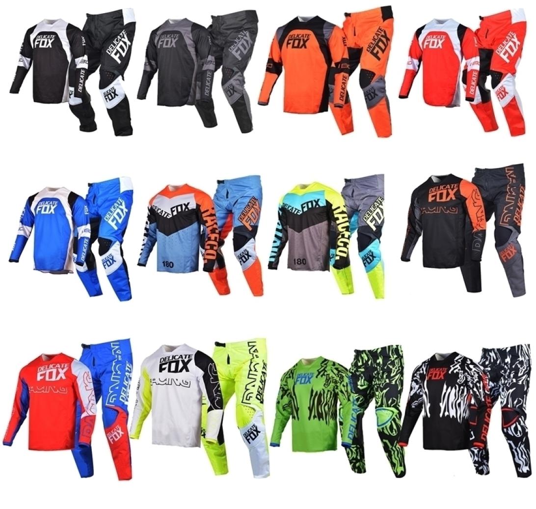 

180 Gear Set Motocross Jersey Pants MX Combo ATV Outfit BMX DH Dirt Bike Men Offroad Moto Suits Cycling Bicycle Motorcycle Kits 224358283, Black white