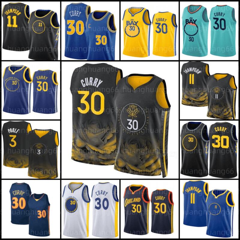 

30 Curry Basketball Stephen Jersey Klay 11 Yellow Thompson Andrew 22 Wiggins Draymond 23 Green Poole 3 Sports Shirt White Black Blue mens