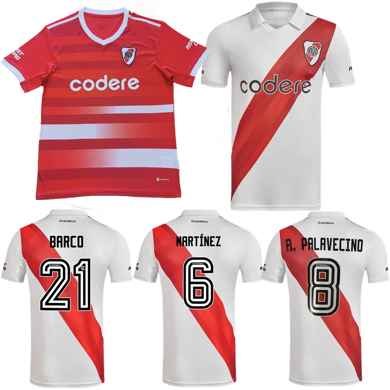 

2022 2023 River Plate Soccer Jerseys PONZIO QUINTERO DE LA CRUZ ZUCULINI Miguel Borja Palavecino Player Fans home away 22 23 football shirt, Away+patch+4
