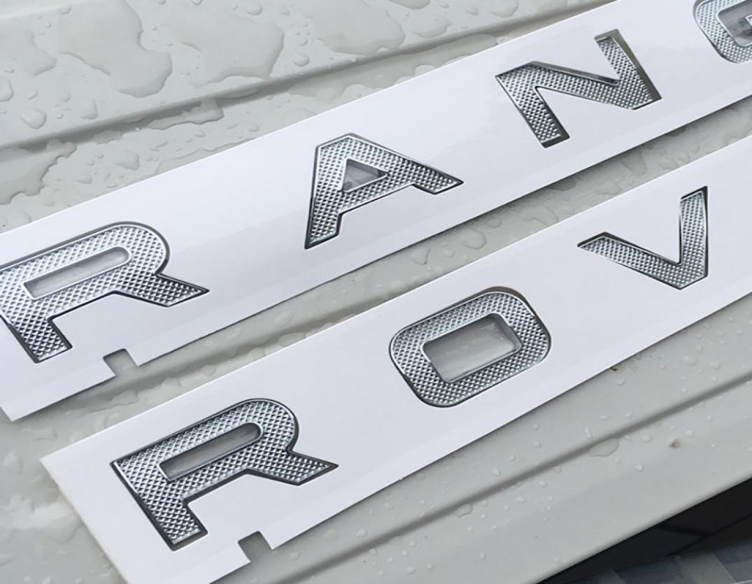 

Letters Emblem Badge Logo for Range Rover SV Autobiography SPORT DISCOVERY EVOQUE VELAR Car Styling Hood Trunk Badge Sticker8520656, Slive