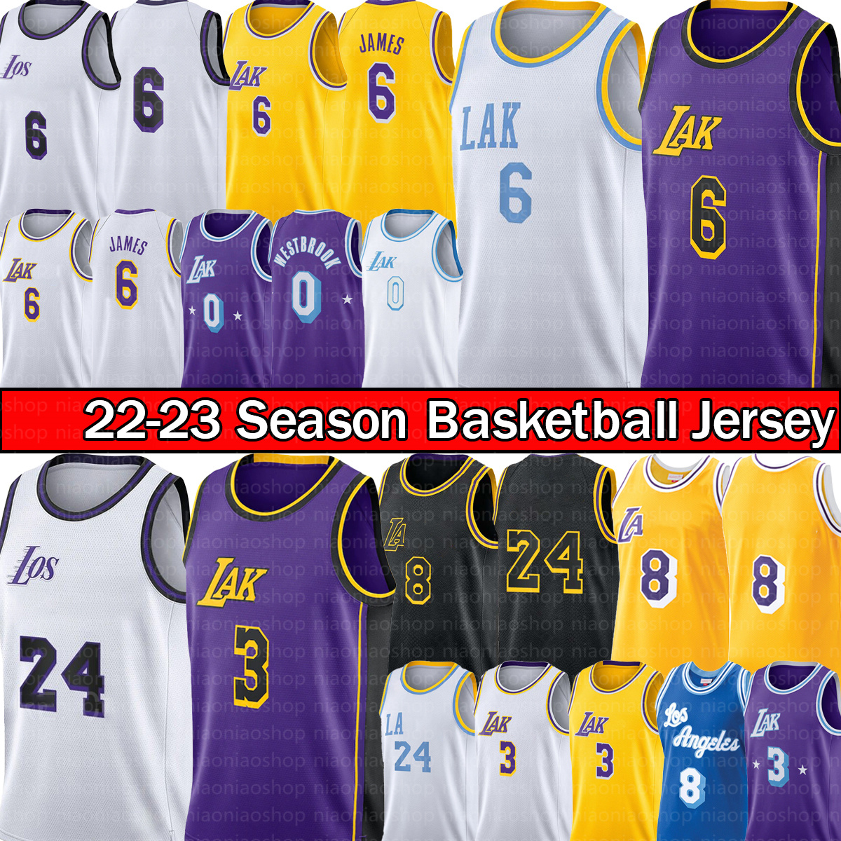 

vintage 6 23 Anthony 3 Davis Basketball Jerseys Los 8 24 Mamba Angeles Russell Westbrook Lakeres Jersey Best Kid Retro Shirt Men 2022/23 Swingman City, With logo jersey