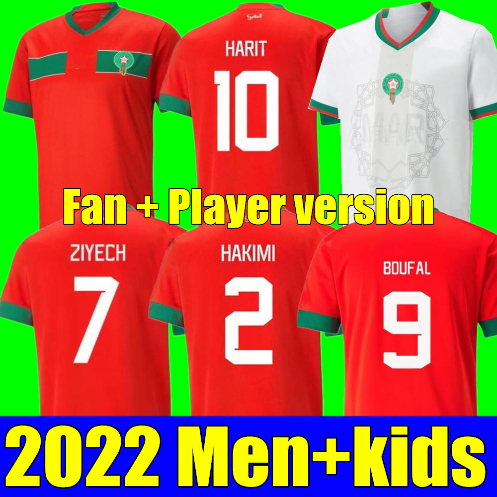 

World 2022 Cup Moroccan soccer jerseys HAKIMI Maillot marocain 22 23 ZIYECH EN-NESYRI football shirts men kids kit HARIT SAISS IDRISSI BOUFAL Maroc shirt, Player version home+world cup patch