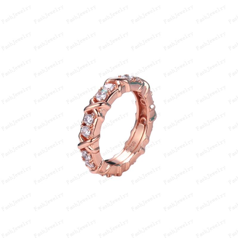 

Luxury rose gold split color stainless steel wedding ring designer couple jewelry love ring women gift engagement with box