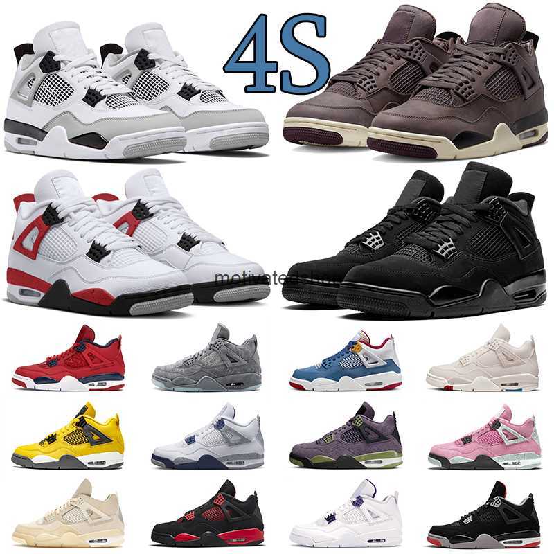 

Black cat basketball shoes jumpman 4 4s men women sport sneakers Military Red Thunder Bred mens sneaker trainers, #34 4s 36-47 neon