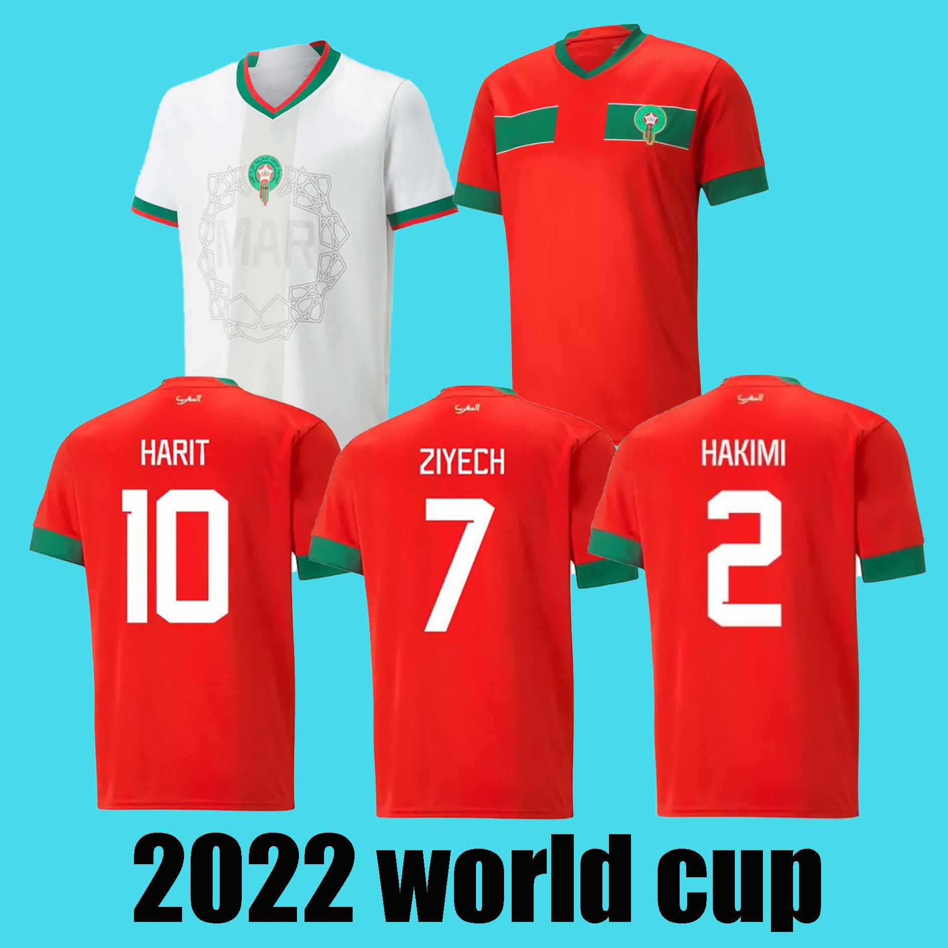 

2022 Moroccan soccer jerseys HAKIMI Maillot marocain ZIYECH EN-NESYRI football shirts men kids kit HARIT SAISS IDRISSI BOUFAL jersey Maroc national team shirt 22 23, Blue