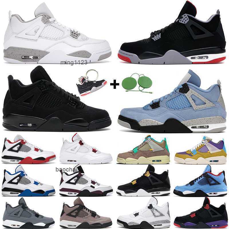 2023 Casual men women basketball shoes 4 4s Desert Moss University Blue White Oreo Taupe Haze Black Cat Bred Metallic Green mens trainers sports