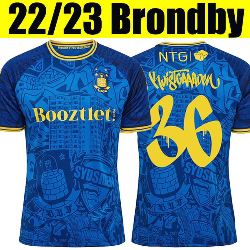 

22/23 Brondby IF Soccer Jerseys Daniel Wass Anis Slimane away blue Andreas Maxso Mathias Kvistgaarden Josip Radosevic 2022 2023 men S-2XL football shirts, Brondby 22-23 away