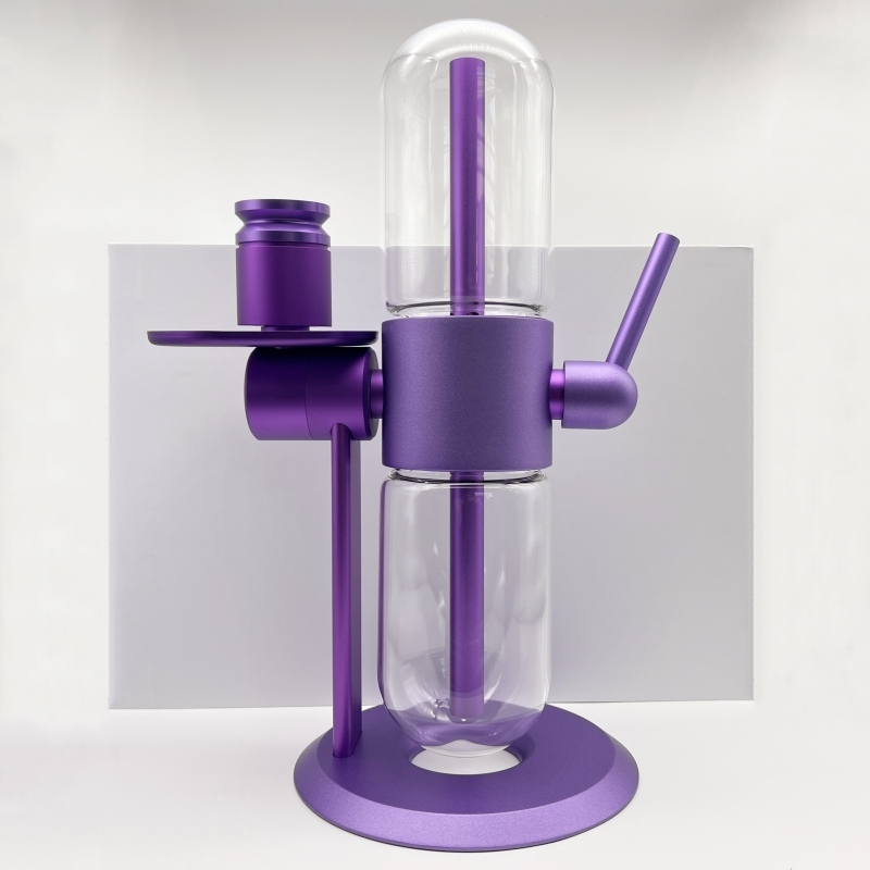 

NEW Hookahs purple Custom 360 Rotating Aluminum Alloy Glass Gravity Bong
