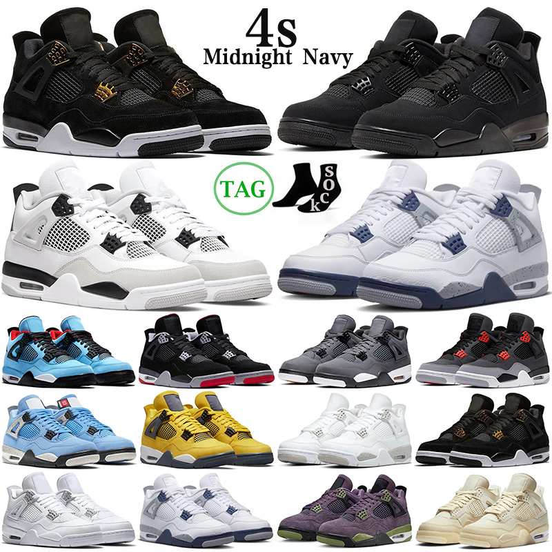 

jumpman 4 4s Mens Basketball Shoes Military Black Cat Canvas University Blue Red Thunder Cactus Jack 4 4s Men Women Trainers Outdoor Sports Sneakers, Metallic purple