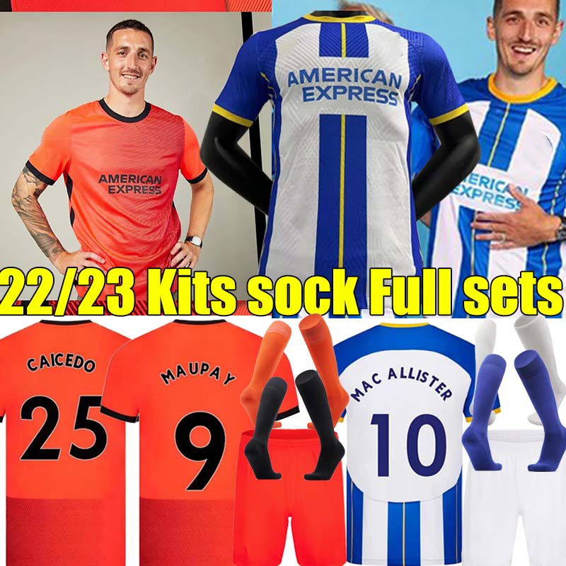 

22/23 MAUPAY CONNOLLY WELBECK soccer jerseys ALLISTER TROSSARD MARCH ALZATE 2022 2023 LALLANA WEBSTER ADINGRA ENCISO men kids Kits sock Full sets football shirt, Bulaidun 22-23 home