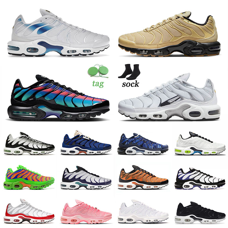 

2022 Arrival Tn Plus Terrascape Running Shoes Unity Gum Dusk Spray Paint Tuned Tns Orange Black Hyper Jade Midnight Mens Women Trainers Sneakers, B64 white black mint green 40-46