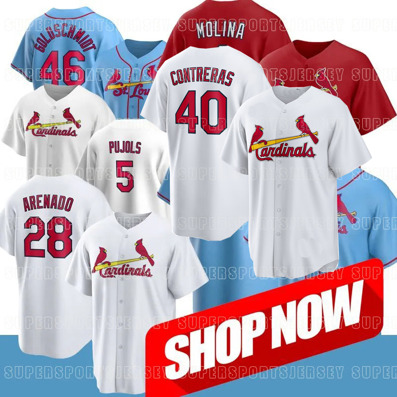 

40 Willson Contreras St. "Louis" CARDINALS Jersey 28 Nolan Arenado Paul Goldschmidt Yadier Molina Albert Pujols Dylan Carlson 19 Edman Harrison Bader Corey Dickerson, Mens white(2022 world cup)