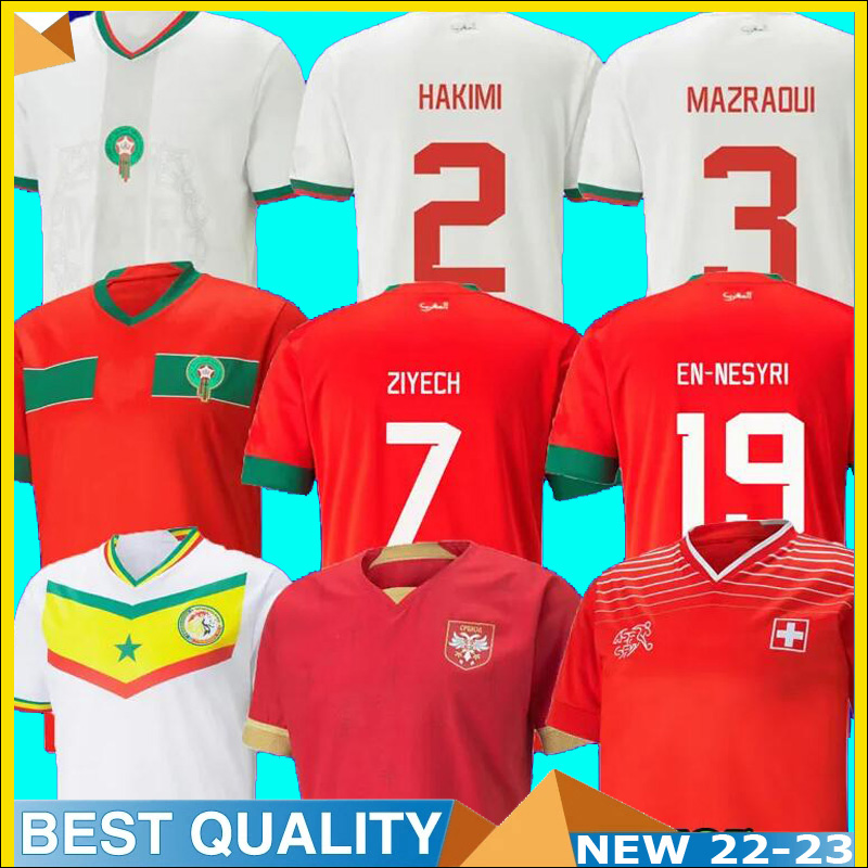 

2022 Morocco soccer jerseys 22 23 Maillot de foot ZIYECH BOUTAIB Camiseta de futbol BOUSSOUFA EL AHMADI national team football shirt MEN Kids uniforms, Away+patch