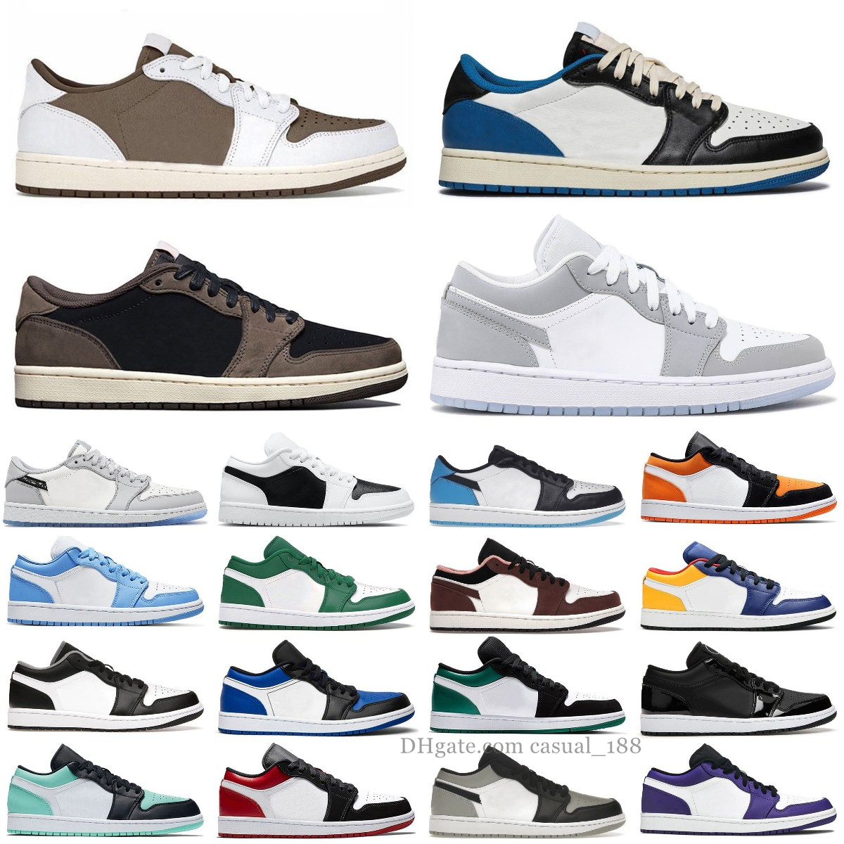 

Top Fashion Jumpman 1 1s Low Basketball Shoes 1s Reverse Mocha Carbon Fiber All-Star Fragment Cactus Jack Black Phantom Tear Away Silver, 1002