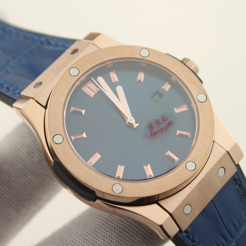 High-end classic men&#039;s automatic mechanical watch waterproof leather steel coil business watch form calendar-image-827732497