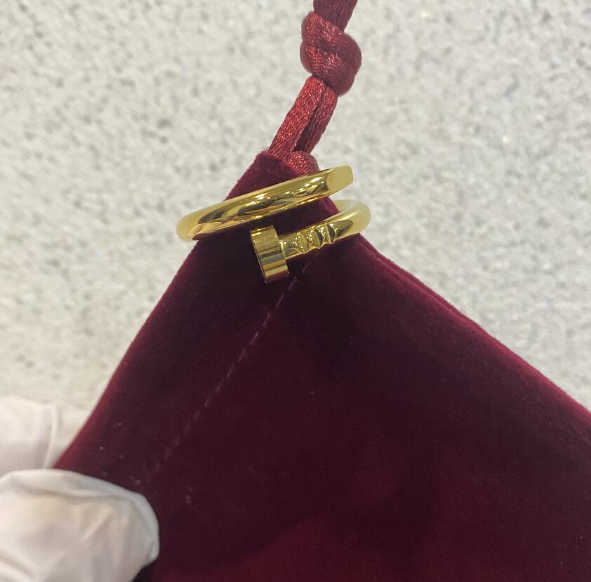 

Designer Nail Ring Luxury Jewelry Midi Rings For Women Men Titanium Steel Alloy Gold-Plated Process Fashion Accessories Never Fade dust bag