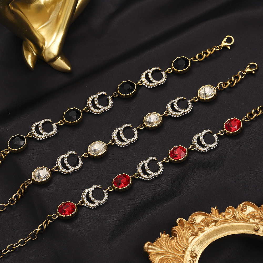

Luxury Steel Seal Chain Bracelet Fashion Woman Multicolor Gemstone Bracelets Designer Love Bracelet Couple Premium Jewelry Classic Design Accessories Gift