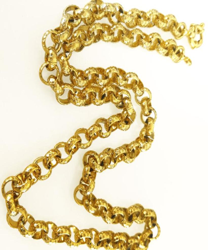 

Chains Gold Vacuum Electronic Plating Belcher Bolt Ring Link Mens Womens Solid Chain Necklace Jewllery N220Chains8194458