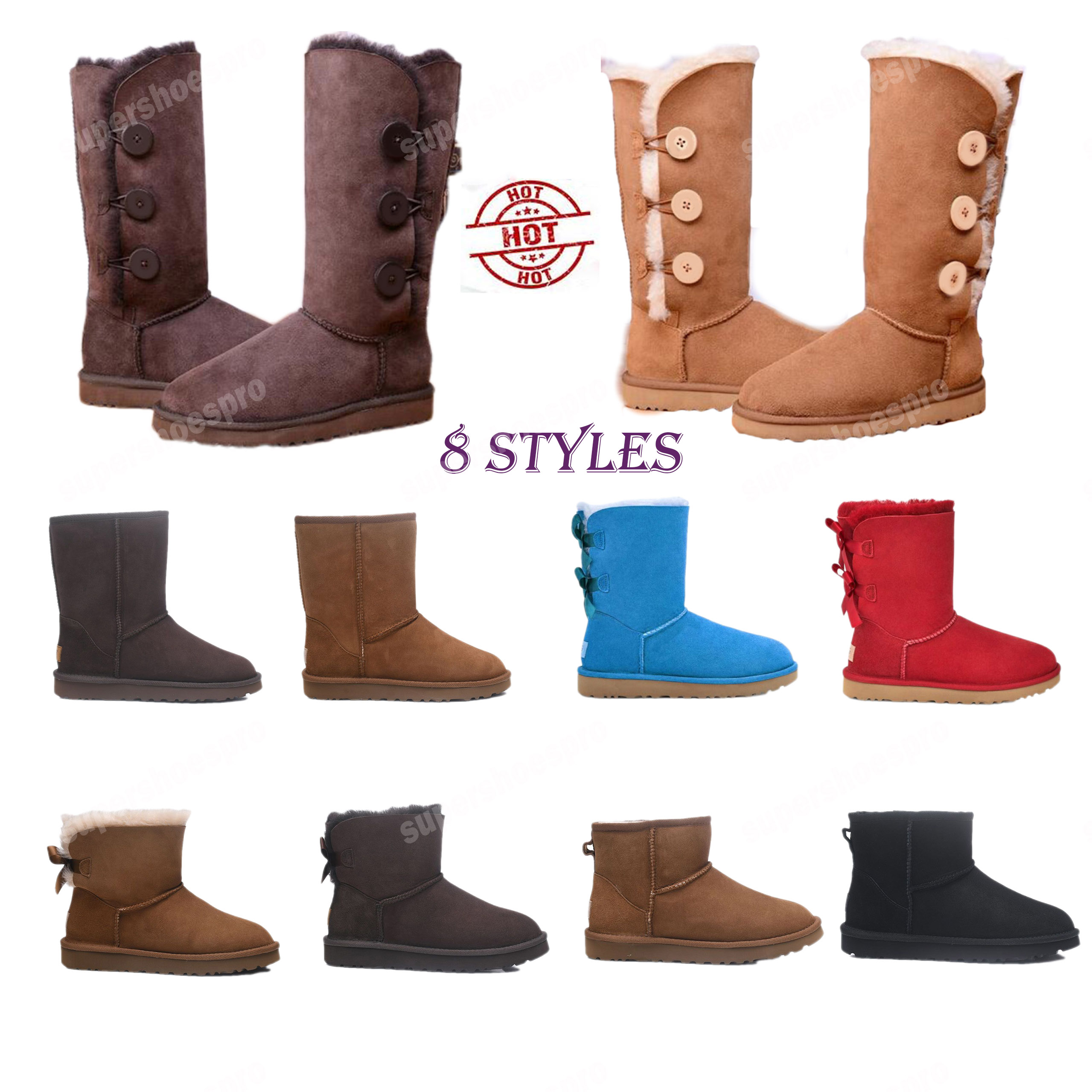 

Australia Women Boots Designer Shoes Mini Half Snow Boot Full Fur Fluffy Leather Chestnut Platform Soft Winter Booties Sneakers Trainers 36-41 Wholesale