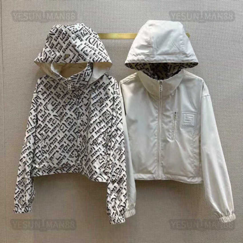 

Womens Designer Fends Hoodie Jacket Winter Warm Letter FF Printing Pullover Outerwear Causal Parka Double Sided Hooded Coat 3 Color 2023