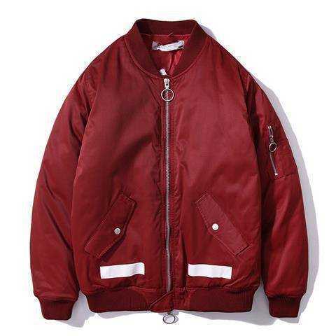 

Fashion Brand Luxury Baseball Jacket High Street Offs Print Basic Outdoor Casual Men's And Women's Flight Suit Coat Wine