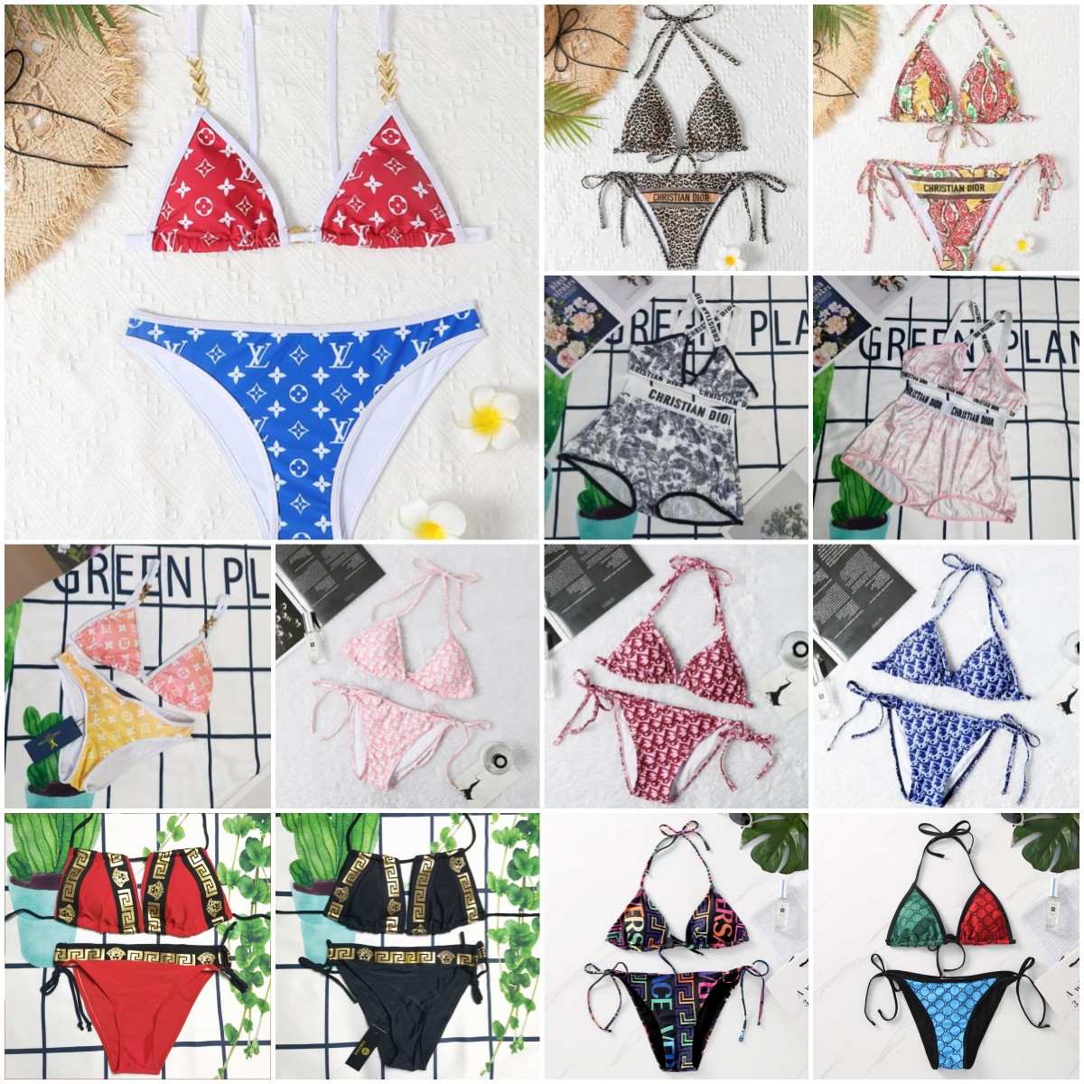 Marque Mode Vêtements Classique Lettre Maillots De Bain 2 Pièce Ensemble Designer Dames Bikini Imprimé Maillot De Bain En Plein Air D'été Plage D