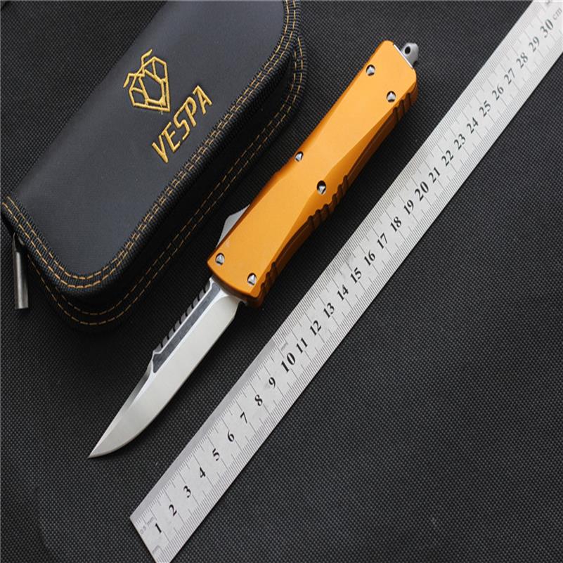 

VESPA D2 satin bladeS E knife HandleAluminum Outdoor camping survival knives EDC tools251p
