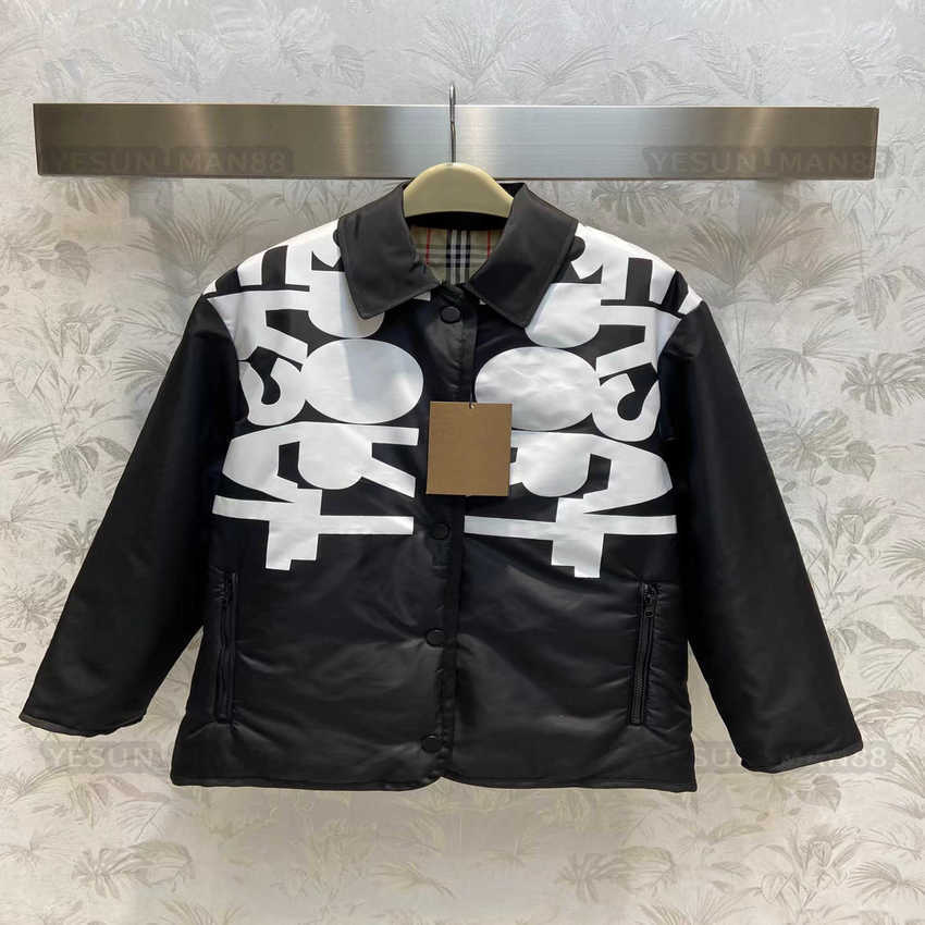 Womens Designer Burberys Down Jacket Winter Burbs Can Wear It On Both Sides Puffer Jackets Coat Outerwear Bbr Causal Warm Parka