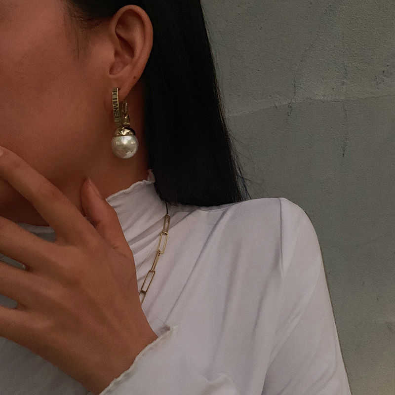 

Celiae earrings designer for women Sterling silver big pearl women's long exaggerated fashion temperament net red small fragrant trend