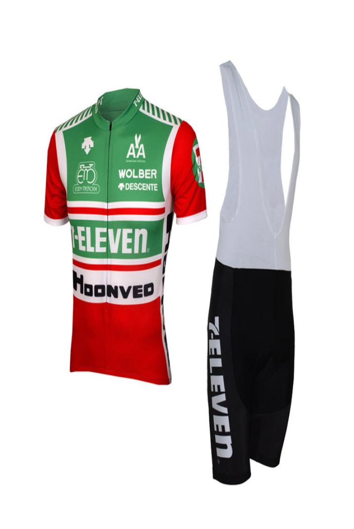 

7 ELEVEN Team Retro CLASSICAL SHORT SLEEVE CYCLING JERSEY SUMMER CYCLING WEAR ROPA CICLISMO BIB SHORTS 3D GEL PAD SET SIZEXS4XL1688168, Green