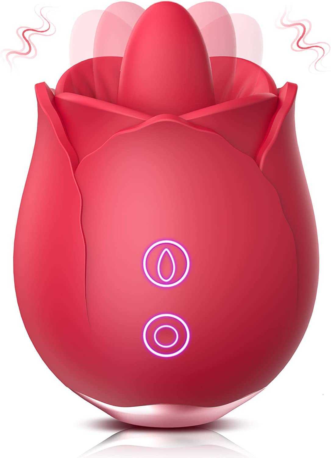 Sex Toy Stimulator Rose for Women SENSIVO Adult s Womens Pleasure Vibrator with 9 Licking Vibrating Modes Quiet QQG7