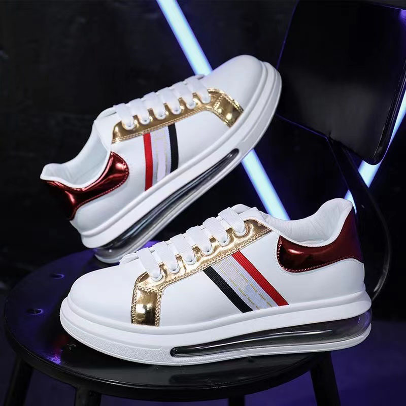 

Designer dress shoes muffin bottom Alexander genuine leather platform shoes white casual comfortable and breathable spring autumn, Gold